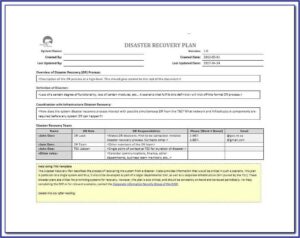 Production Disaster Recovery Plan Template
