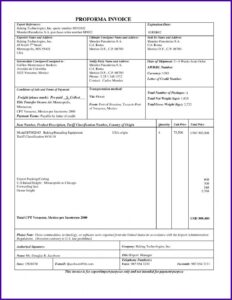 Proforma Invoice Format