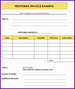 Proforma Invoice Samples