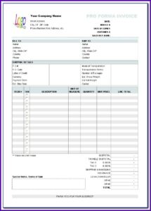 Proforma Invoice Templates Microsoft