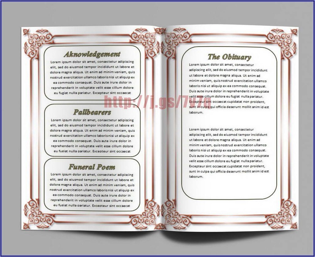 Program For Funeral Service Free Template