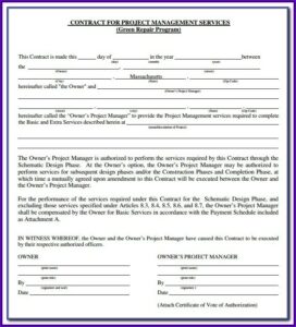 Project Management Consulting Agreement Template