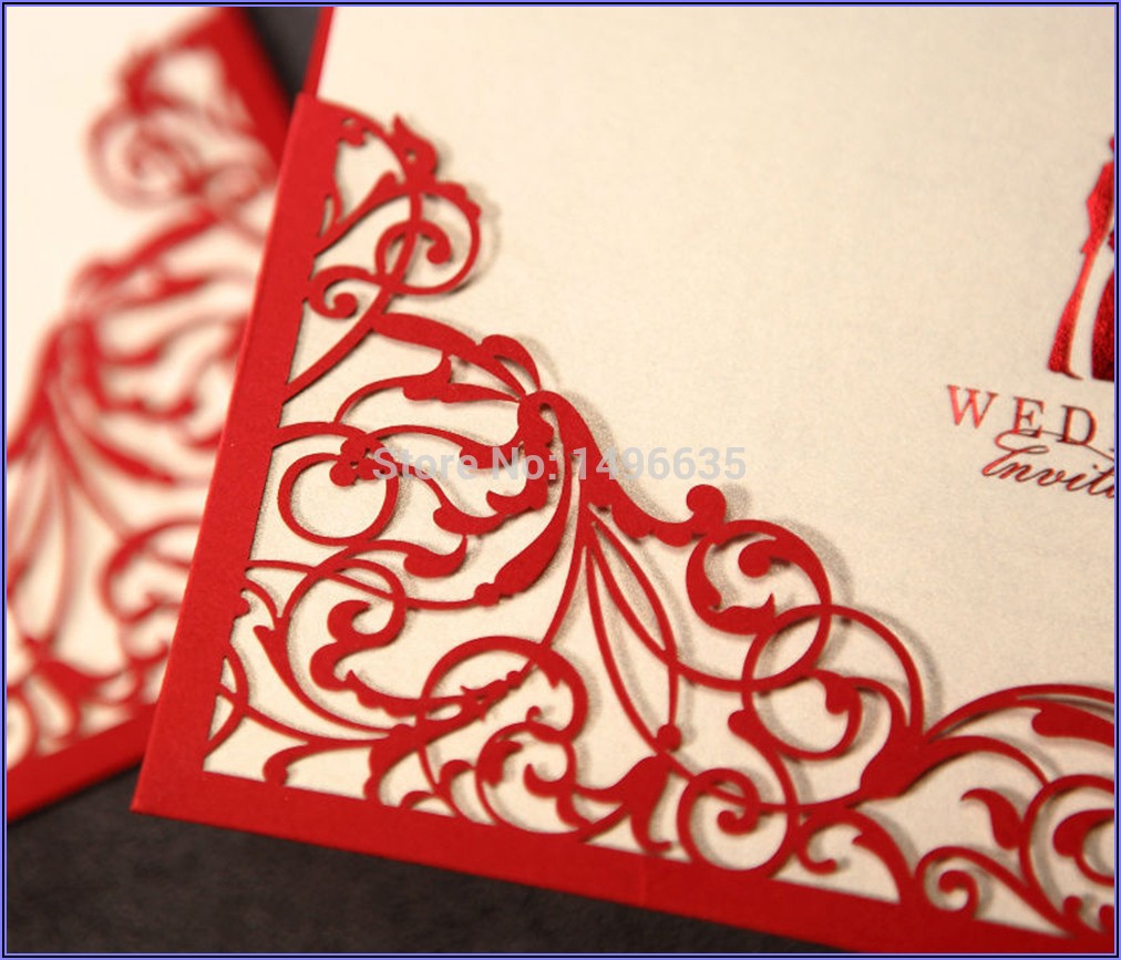 Red And Gold Wedding Invitation Templates