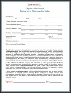 Rental Application And Permission To Run A Credit Check Form