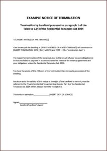 Renter Eviction Notice Sample