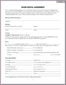 Residential Leaserental Agreement Form