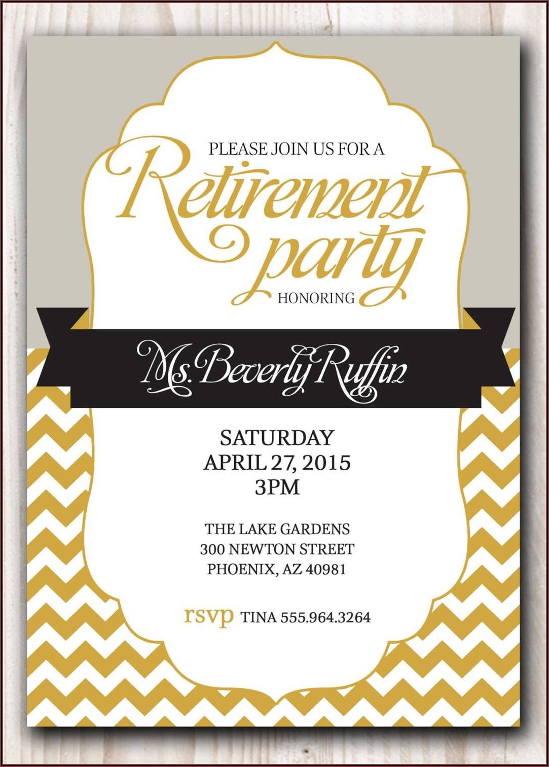 Retirement Invitation Wording For Coworker Template