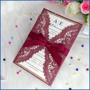 Rose Gold And Burgundy Wedding Invitations