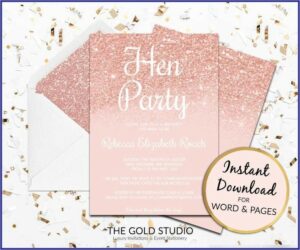 Rose Gold Birthday Invitation Template Free