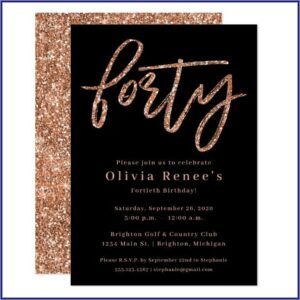 Rose Gold Birthday Invitations Template