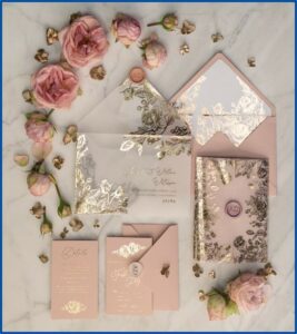 Rose Gold Glitter Wedding Invitations Uk