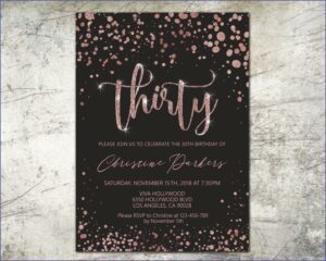 Rose Gold Invitations Birthday