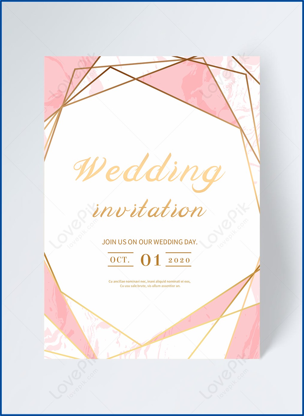 Rose Gold Wedding Invitation Template Free