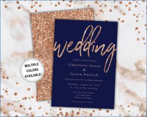 Rose Gold Wedding Invitations Template