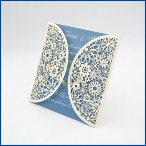 Royal Blue Floral Wedding Invitations