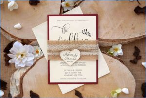 Rustic Burgundy Wedding Invitations