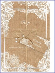 Rustic Lace Pattern Wedding Invitations