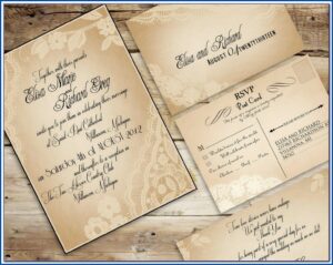 Rustic Vintage Wedding Invitation Templates