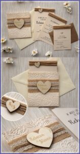Rustic Wedding Invitations Lace Burlap