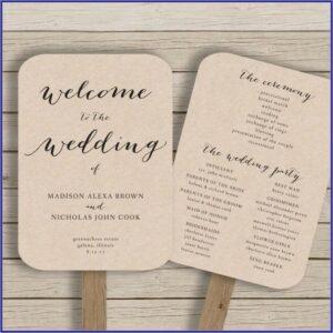 Rustic Wedding Program Fan Template