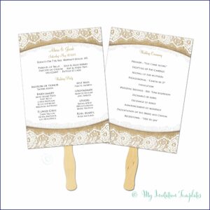 Rustic Wedding Program Fan Template Free