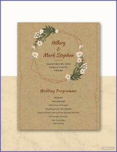 Rustic Wedding Program Template Free