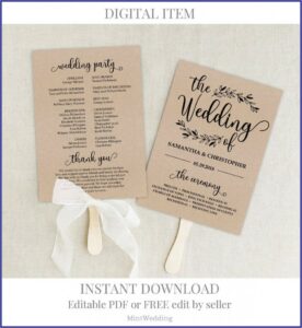 Rustic Wedding Program Templates