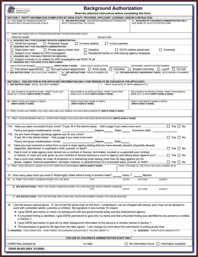 Sample Background Check Release Form Template