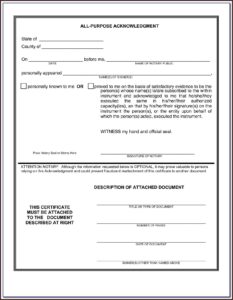 Sample Notary Forms Florida
