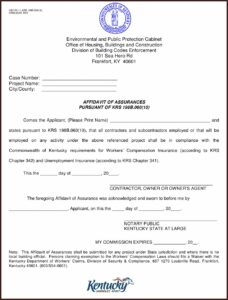 Sample Notary Forms Kentucky