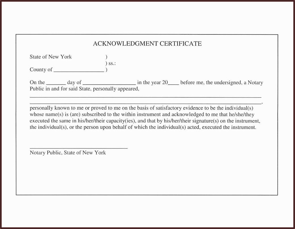 Sample Notary Forms Texas