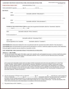 Sample Of Independent Contractor Agreement Form