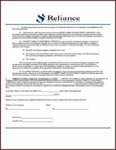 Sample Trust Amendment Form