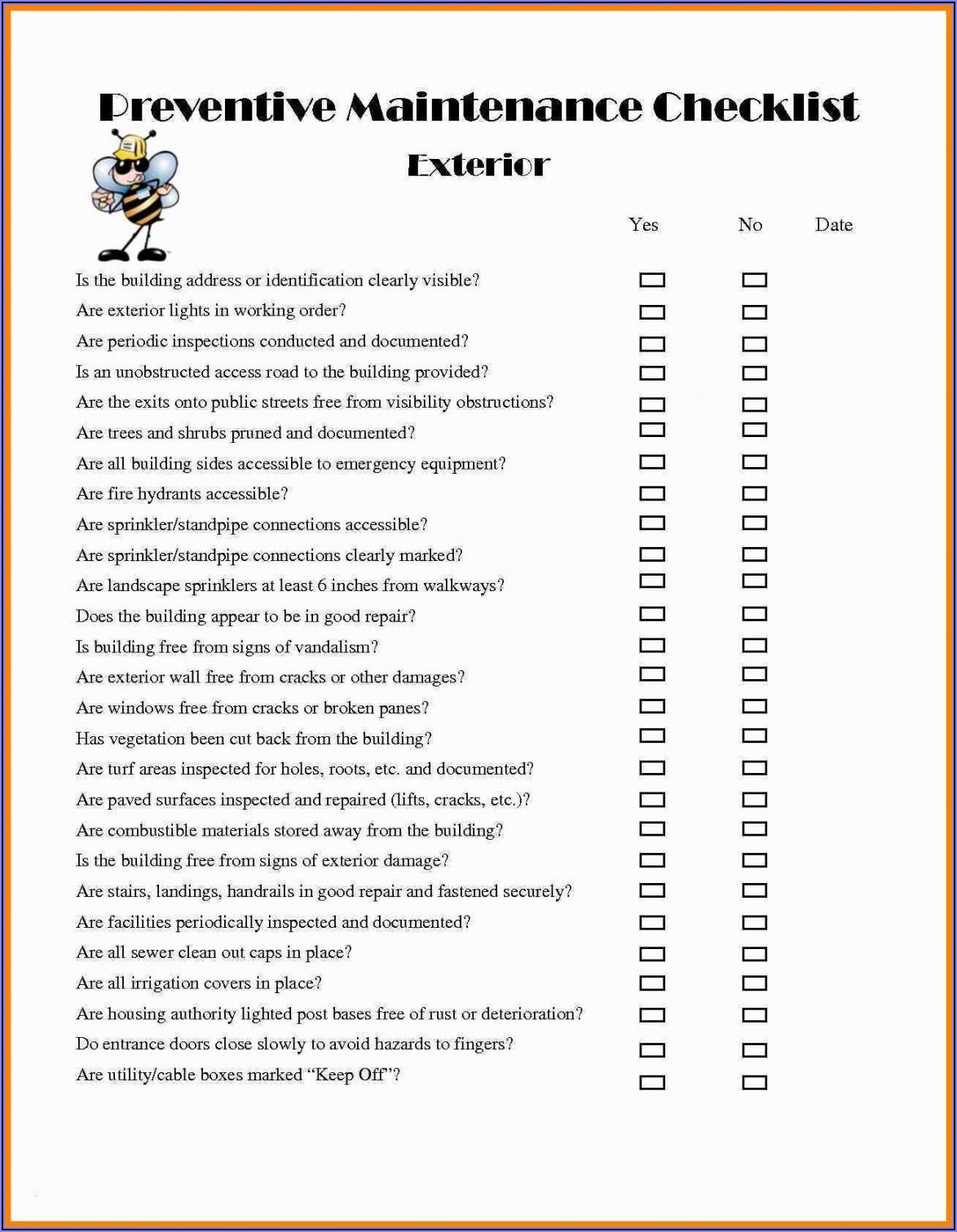 Server Preventive Maintenance Checklist Template