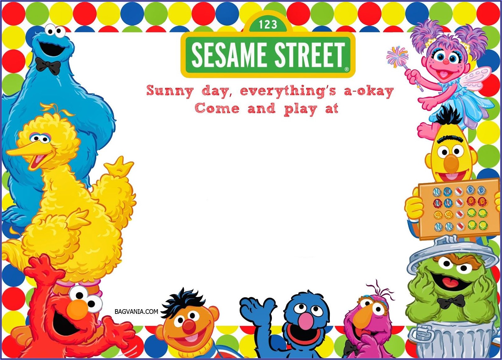 Sesame Street 1st Birthday Invitations