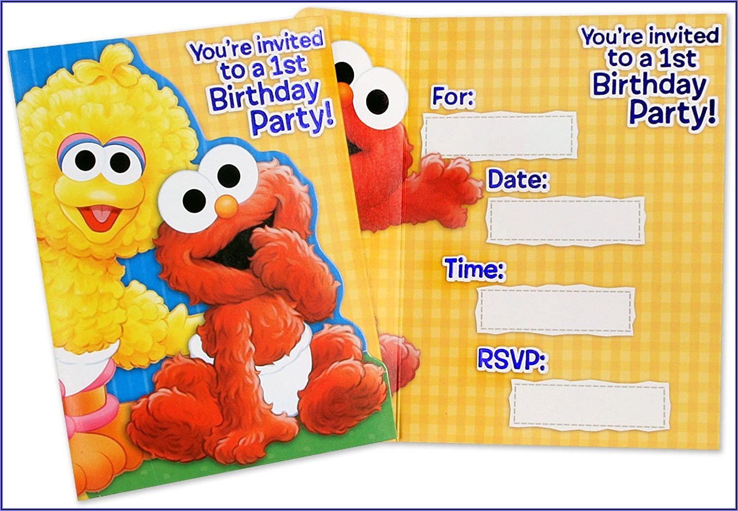 Sesame Street 1st Birthday Party Invitations