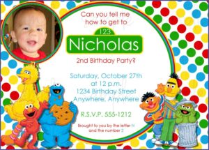 Sesame Street Birthday Invitation