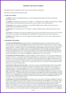Simple Distribution Agreement Template Free
