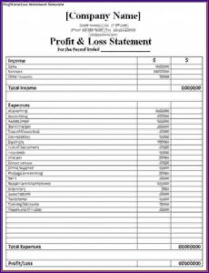 Simple Profit And Loss Template For Self Employed Uk