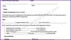 Simple Rental Agreement Template Word