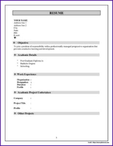 Simple Resume Examples Download