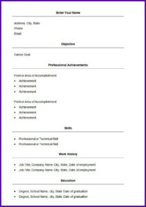 Simple Resume Template Download Free