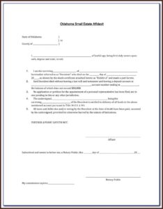 Small Estate Affidavit Form Minnesota