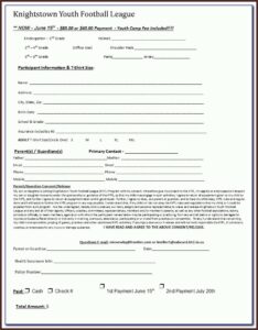 Softball Registration Form Template