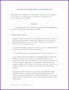 Software Sla Template