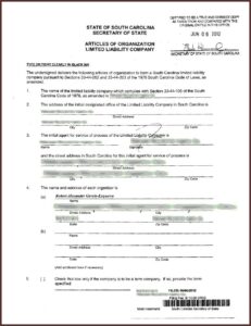 South Carolina Secretary Of State Llc Forms