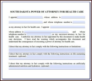 South Dakota Unemployment Power Of Attorney Form
