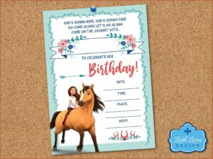 Spirit Riding Free Printable Birthday Invitations
