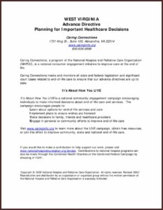 State Of Wv Combined Medical Power Of Attorney And Living Will Form