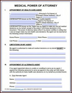 State Of Wv Medical Power Of Attorney Form